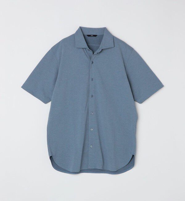 SHIPS「SHIPS:〈遮熱/接触冷感/吸水速乾/紫外線カット〉セミワイド カノコ ショートスリーブ シャツ」|シャツ・ブラウス|ブルー