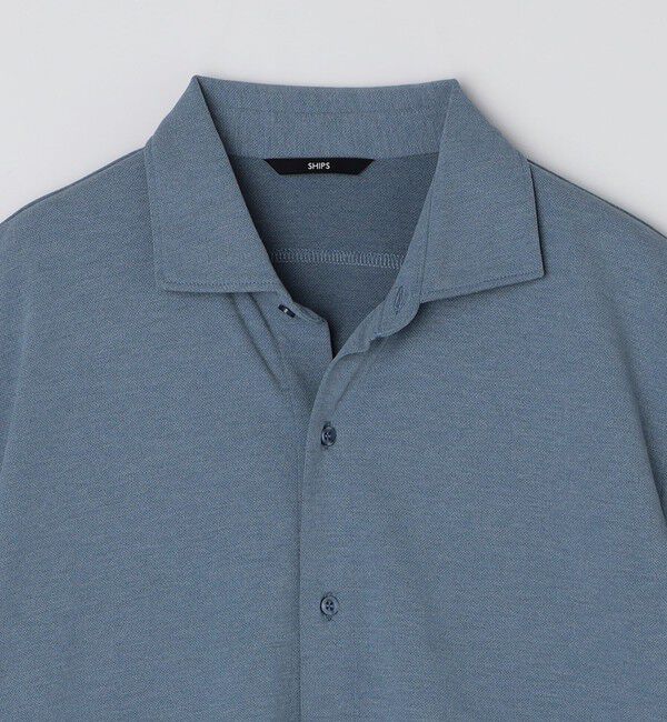 SHIPS「SHIPS:〈遮熱/接触冷感/吸水速乾/紫外線カット〉セミワイド カノコ ショートスリーブ シャツ」|シャツ・ブラウス|