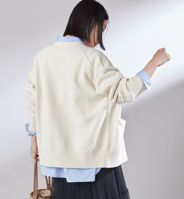 SHIPS for women「〈手洗い可能〉サガラ ワッペン レタード カーディガン」|カーディガン|