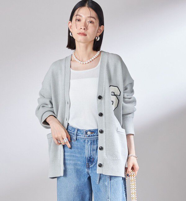 SHIPS for women「〈手洗い可能〉サガラ ワッペン レタード カーディガン」|カーディガン|