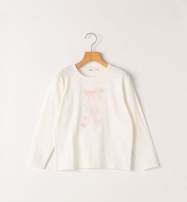 SHIPS KIDS「SHIPS KIDS:80～90cm / バレエシューズ デザイン 長袖 Tシャツ」|Tシャツ・カットソー|オフホワイト