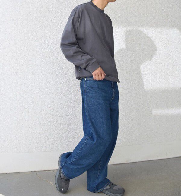 SHIPS any「SHIPS any: オーガニック コットン ワンポイント ロゴ プリント&times;刺繍 スピンドル Tシャツ(ロンT)◇」|Tシャツ・カットソー|