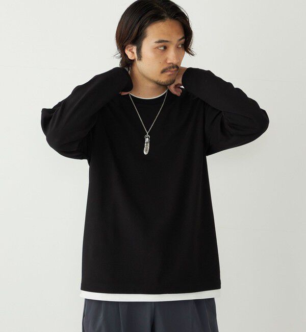 SHIPS Colors 「SHIPS Colors:フクレ ジャカード フェイクレイヤード ロンT」|Tシャツ・カットソー|