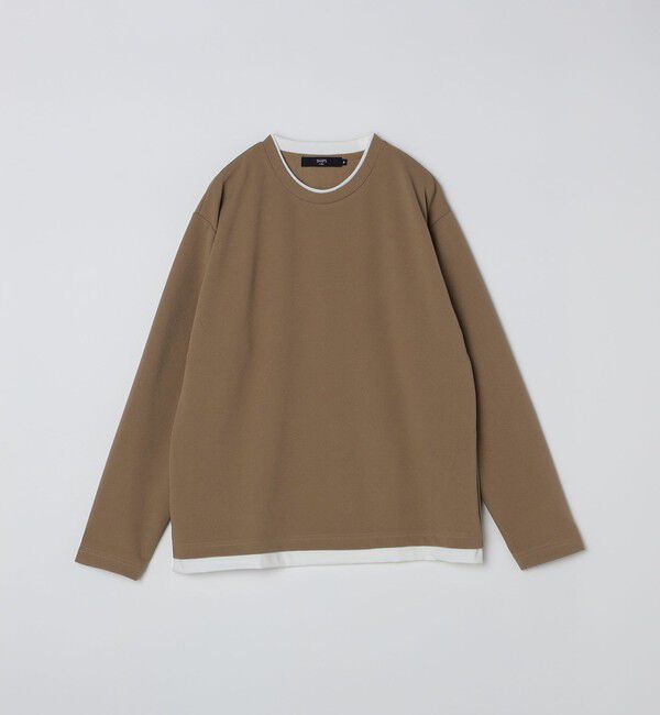 SHIPS Colors 「SHIPS Colors:フクレ ジャカード フェイクレイヤード ロンT」|Tシャツ・カットソー|ベージュ