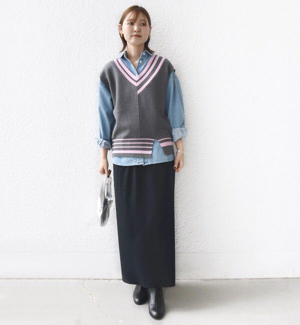SHIPS for women「【WEB限定】〈手洗い可能〉チルデン ニット ベスト」|ベスト・ジレ|