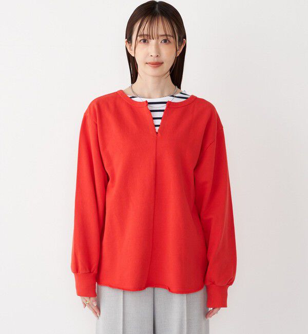 SHIPS Colors 「SHIPS Colors:〈手洗い可能〉USA 裏毛 スキッパー プルオーバー」|Tシャツ・カットソー|