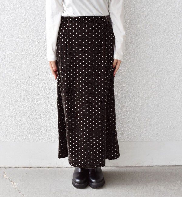 SHIPS Colors 「SHIPS Colors:〈手洗い可能〉グリッタープリント ポリエステルベロア フレアスカート」|フレア|