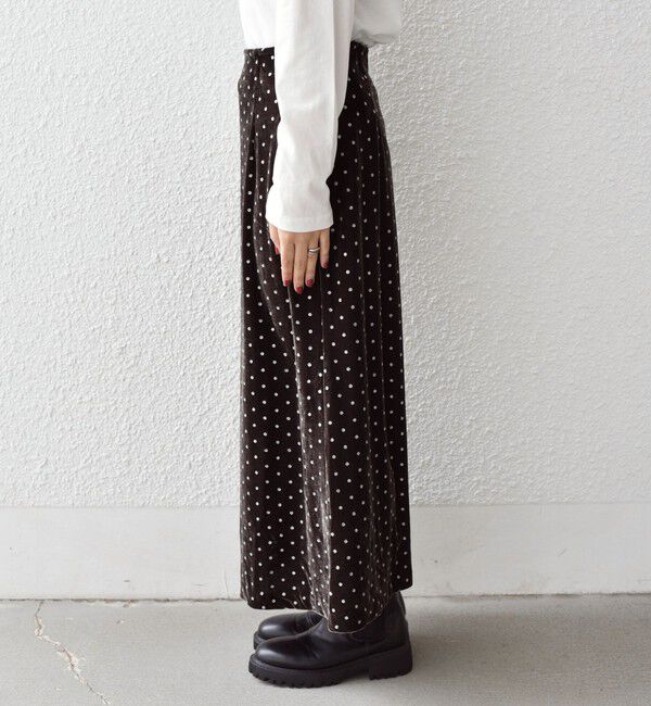 SHIPS Colors 「SHIPS Colors:〈手洗い可能〉グリッタープリント ポリエステルベロア フレアスカート」|フレア|