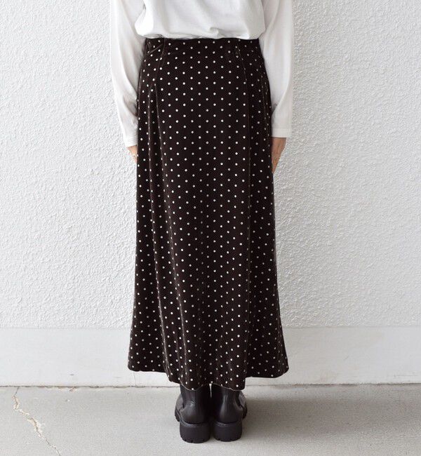 SHIPS Colors 「SHIPS Colors:〈手洗い可能〉グリッタープリント ポリエステルベロア フレアスカート」|フレア|