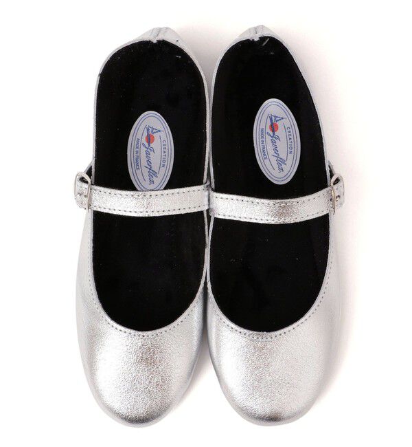 SHIPS Colors 「JAVERFLEX:メタリック レザー シューズ」|バレエシューズ|