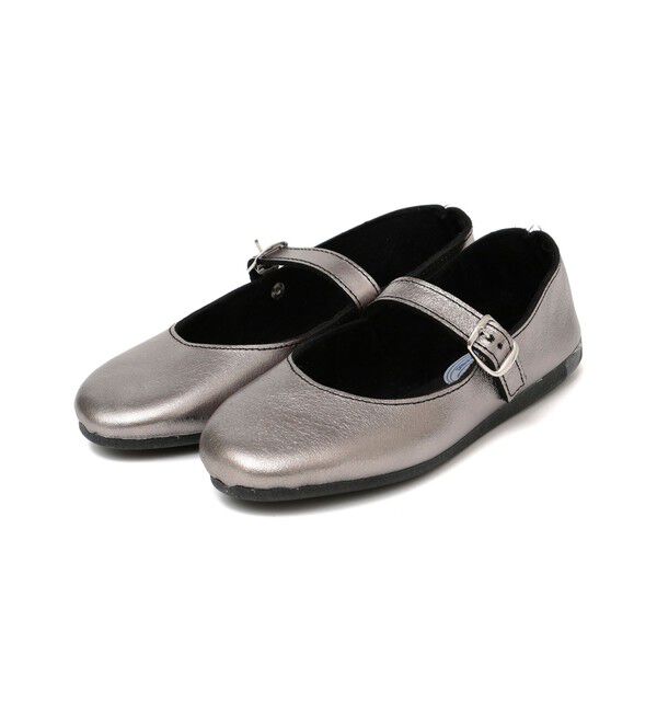 SHIPS Colors 「JAVERFLEX:メタリック レザー シューズ」|バレエシューズ|ゴールド