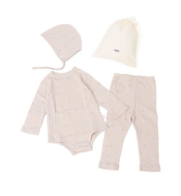 SHIPS Colors 「SHIPS Colors:〈洗濯機可能〉ベビー ギフト セットC（ロンパース・パンツ・ボンネット）」|ギフトセット|ライトグレー