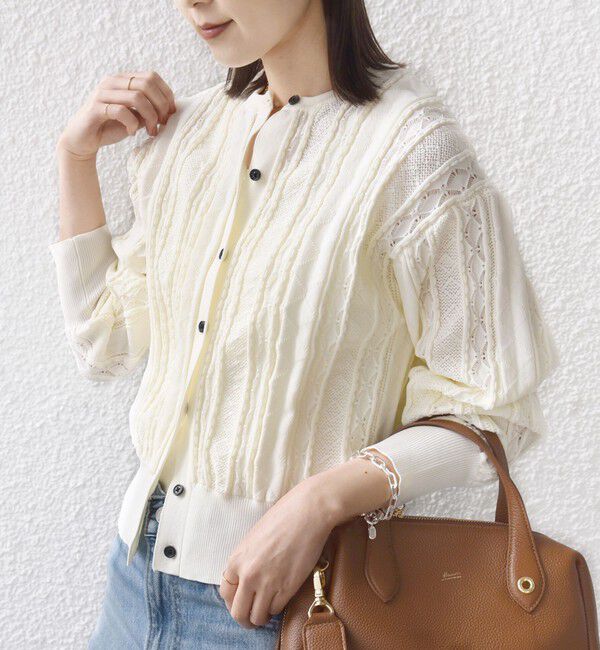 SHIPS for women「《予約》【WEB限定】〈手洗い可能〉レース 編み 2WAY カーディガン」|カーディガン|