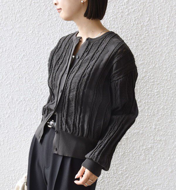 SHIPS for women「《予約》【WEB限定】〈手洗い可能〉レース 編み 2WAY カーディガン」|カーディガン|