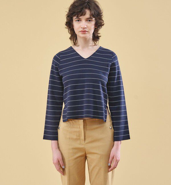 DES PRES「コットンアセテートミラノリブ Vネックプルオーバー」|ニット・セーター|