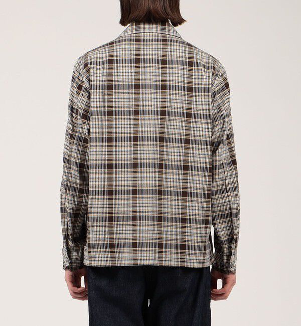 TOMORROWLAND MENS「コットンリネン マドラスチェック&times;ヘリンボーン シャツブルゾン」|シャツ・ブラウス|