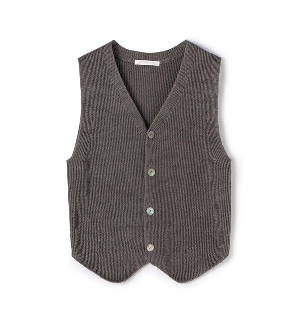 GALERIE VIE「リネンフルカーディガン Vネックベスト」|ニット・セーター|15 グレー