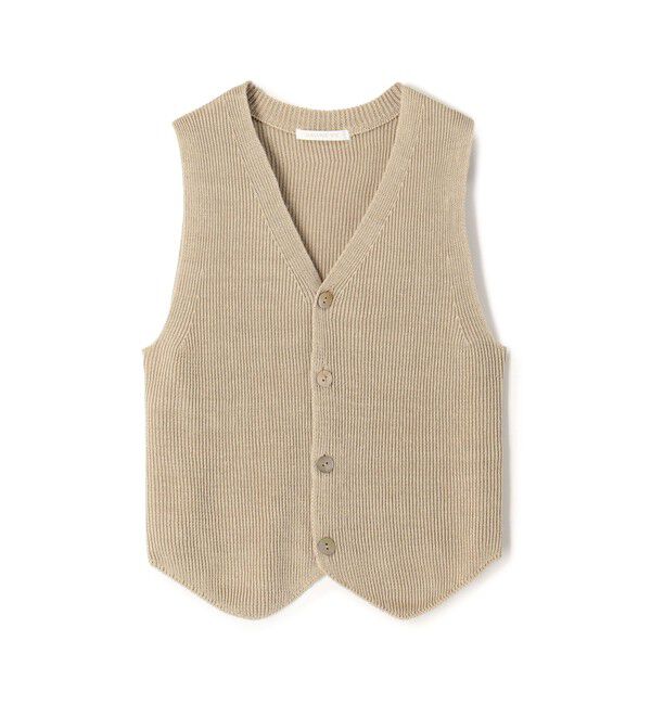 GALERIE VIE「リネンフルカーディガン Vネックベスト」|ニット・セーター|43 ベージュ