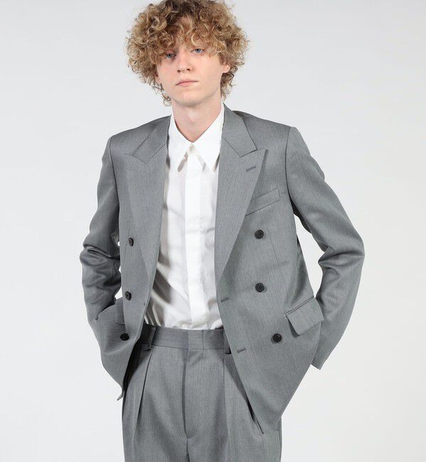 Edition「ウールモヘヤピークドラペルダブルジャケット」|テーラードジャケット|