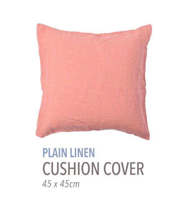 TOMORROWLAND HOME「プレーンリネン クッションカバー（45cm &times; 45cm）」|クッション・クッションカバー|33 ピンク