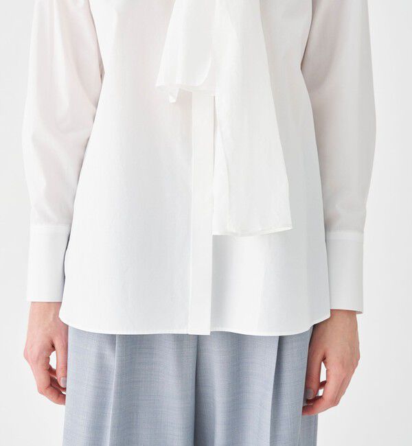 TOMORROWLAND collection「コンパクトブロード シフォンボウタイブラウス」|シャツ・ブラウス|