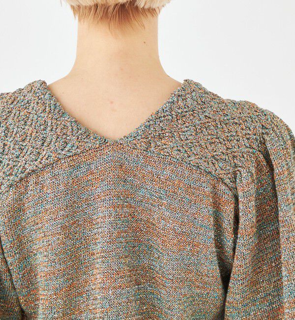 MACPHEE「ルレックスミックス Vネックカーディガン」|カーディガン|