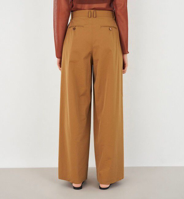 DES PRES「コットンストレッチポプリン フロントマルチタックパンツ」|スラックス|