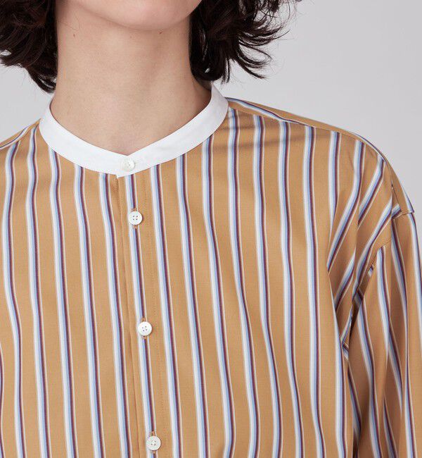 MACPHEE「コットンブロード バンドカラーシャツ」|シャツ・ブラウス|