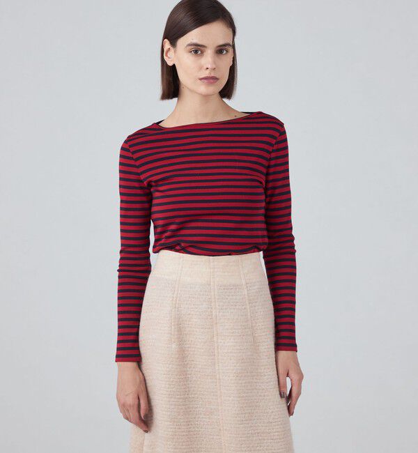 TOMORROWLAND collection「コットンフライスボーダー ロングスリーブプルオーバー」|Tシャツ・カットソー|