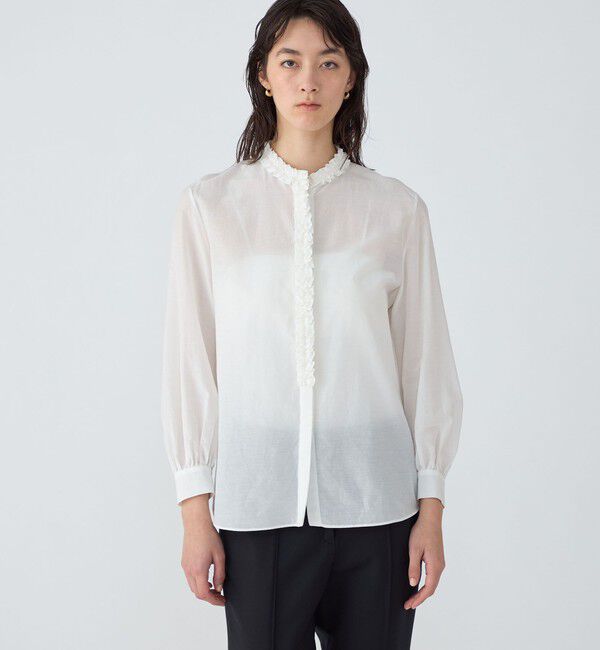 TOMORROWLAND collection「コットンシルクオーガンジー フリルブラウス」|シャツ・ブラウス|