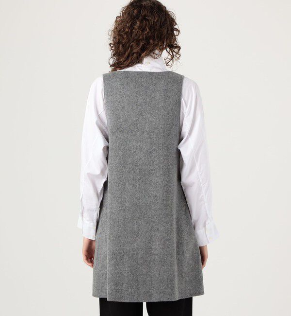 DES PRES「ライトダブルフェイスシャギー ストール付きジレ」|ダウンベスト・ベスト|