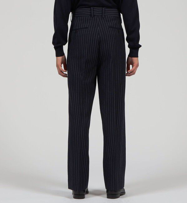 TOMORROWLAND MENS「ウールリネンコットン 2タックワイドストレートパンツ」|スラックス|