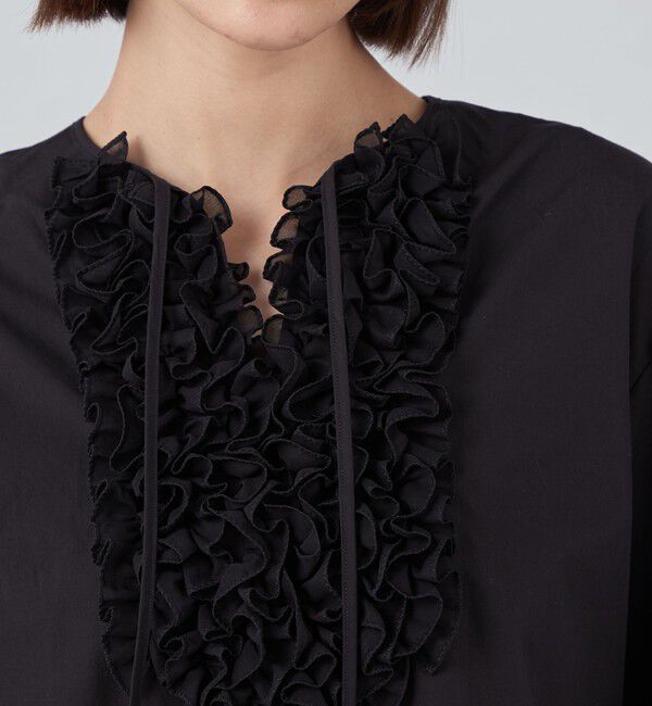 TOMORROWLAND collection「ブラックコンビネーション フリルブラウス」|シャツ・ブラウス|