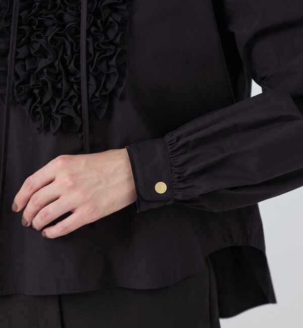 TOMORROWLAND collection「ブラックコンビネーション フリルブラウス」|シャツ・ブラウス|