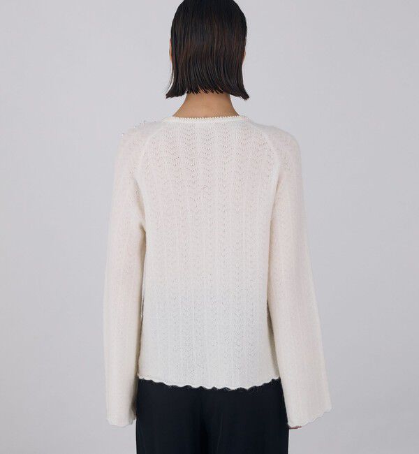 DES PRES「パールレースステッチ ラグランスリーブプルオーバー」|ニット・セーター|