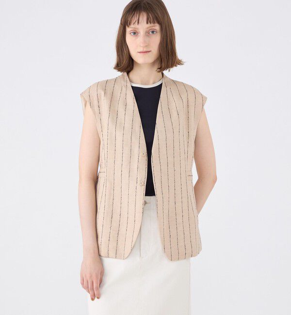 MACPHEE「ダブルカバーリネン ジレ」|ベスト・ジレ|