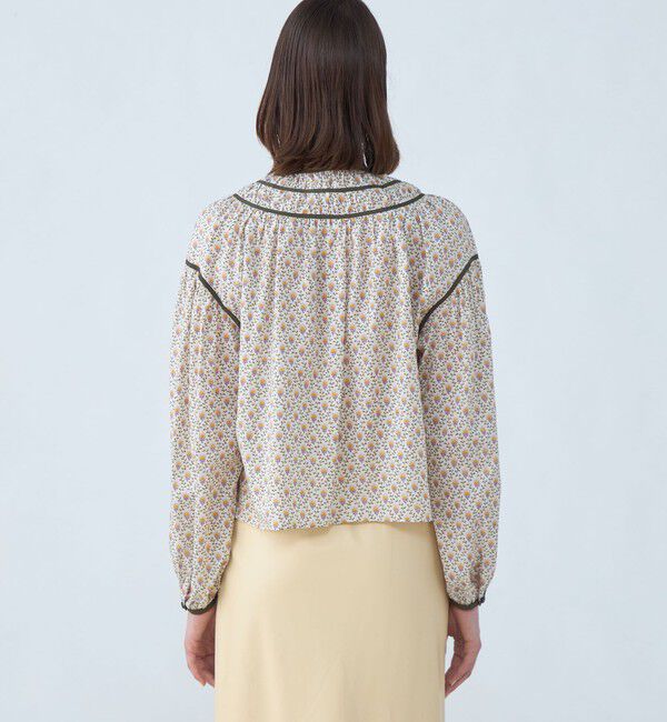 SOULEIADO「コットンローンプリント クルーネックブラウス」|シャツ・ブラウス|