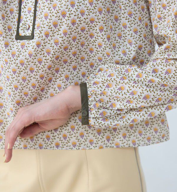 SOULEIADO「コットンローンプリント クルーネックブラウス」|シャツ・ブラウス|