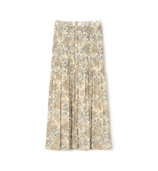 SOULEIADO「ポリエステルプリント プリーツマキシスカート」|スカート|42 ライトベージュ系