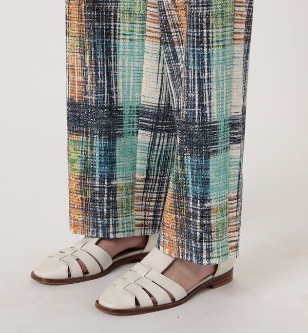 MACPHEE「オーバーチェックプリント ワイドストレートパンツ」|その他|