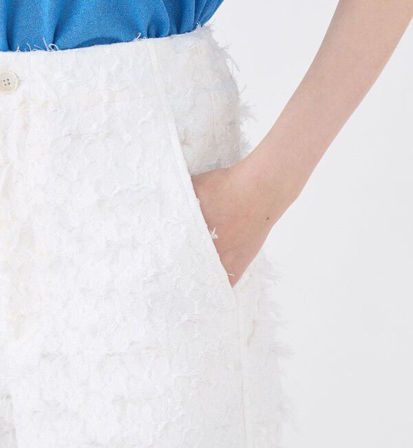 MACPHEE「フラワーカットジャカード セミワイドパンツ」|その他|