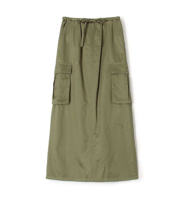 MACPHEE「コットンレーヨンモールスキン カーゴマキシスカート」|タイト|57 カーキ