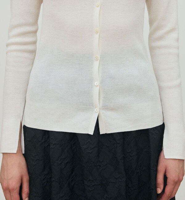 DES PRES「ウーステッドウールファインリブ ビルドネックカーディガン」|カーディガン|