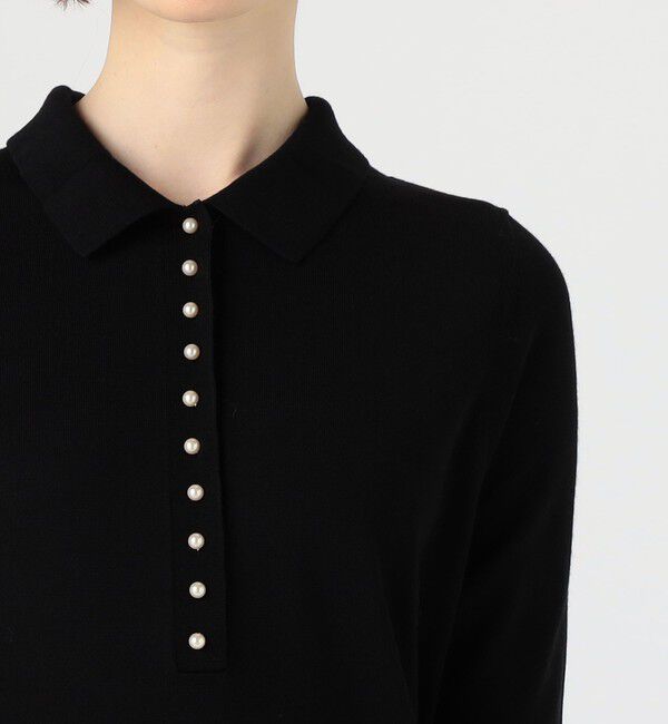 Ballsey「ウールポリエステルパールコンビ ポロロングワンピース」|ワンピース|