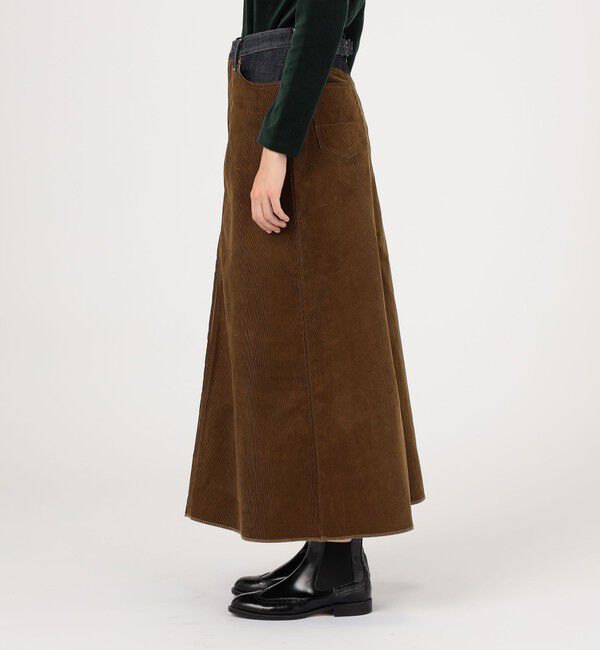 TOMORROWLAND BUYING WEAR「UNION LAUNCH INDIGO&times;CAMEL ロングスカート」|台形|