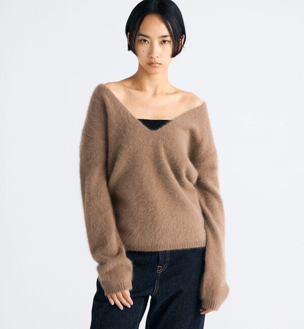 Edition「フォックスシャギー Vネックニット」|ニット・セーター|