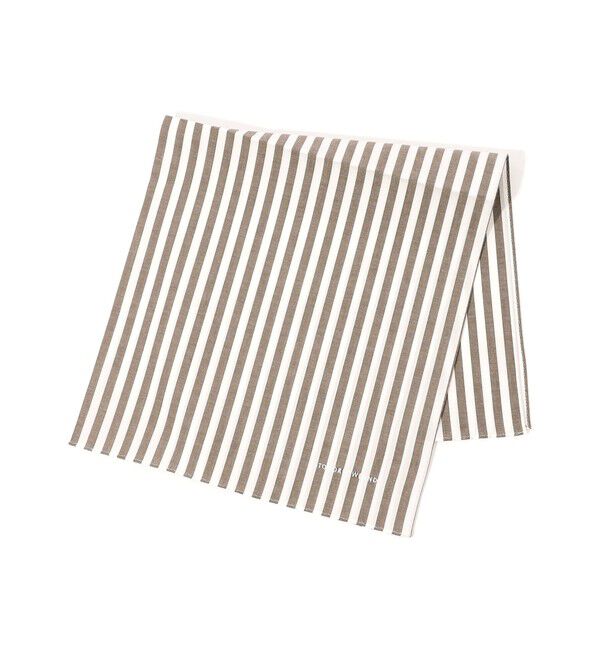 TOMORROWLAND GOODS「TOMORROWLAND コットンストライプハンカチ」|ハンカチ|48 ブラウン系