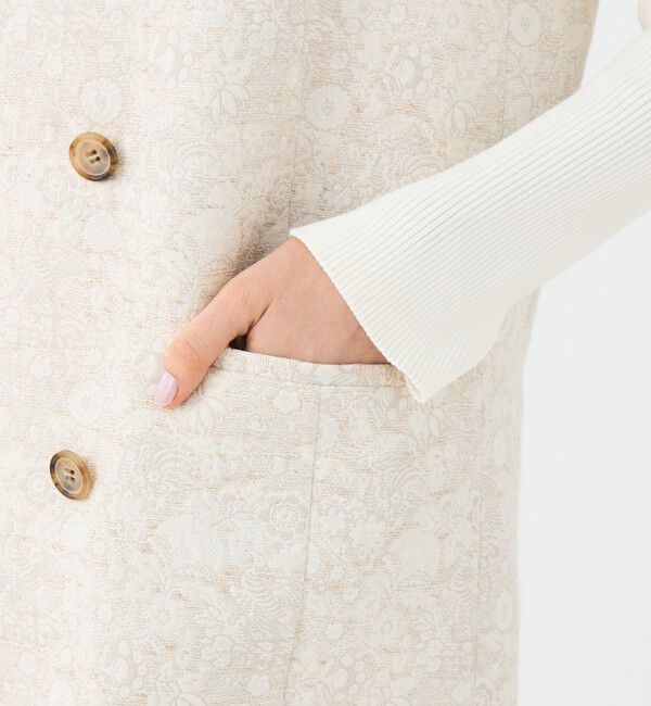 SOULEIADO「ボタニカルジャカード ダブルブレストジレ」|ベスト・ジレ|