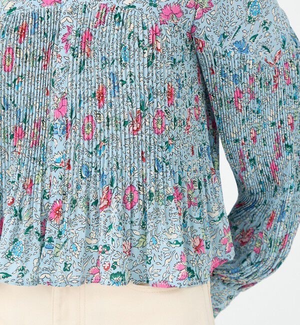 SOULEIADO「ポリエステルプリーツ レギュラーカラーブラウス」|シャツ・ブラウス|