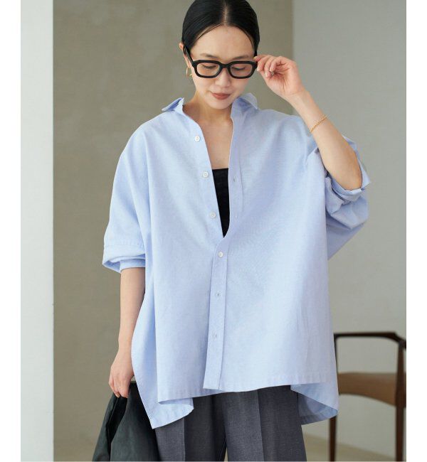 Plage「Light OX Poncho シャツ」|シャツ・ブラウス|サックスブルー